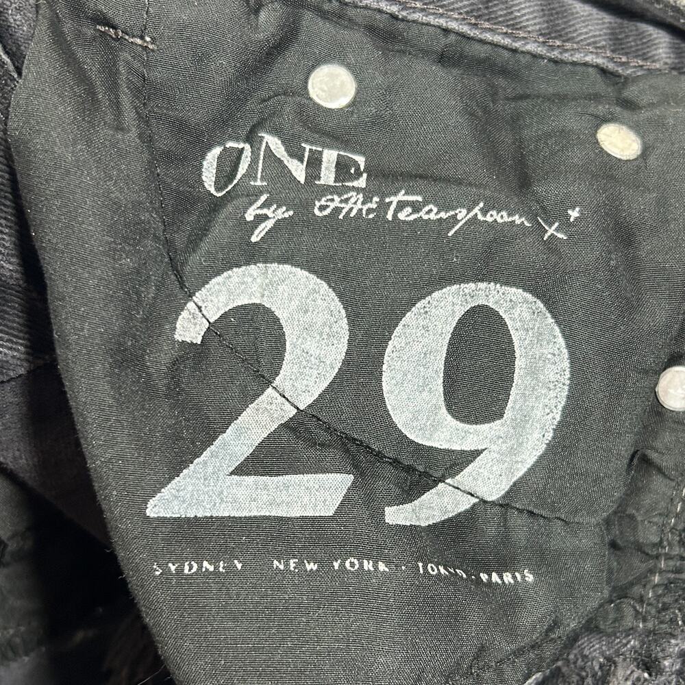 One Teaspoon Shorts Womens 29 / US 7 Black Denim Distressed Cutoff Raw Hem - Picture 6 of 8